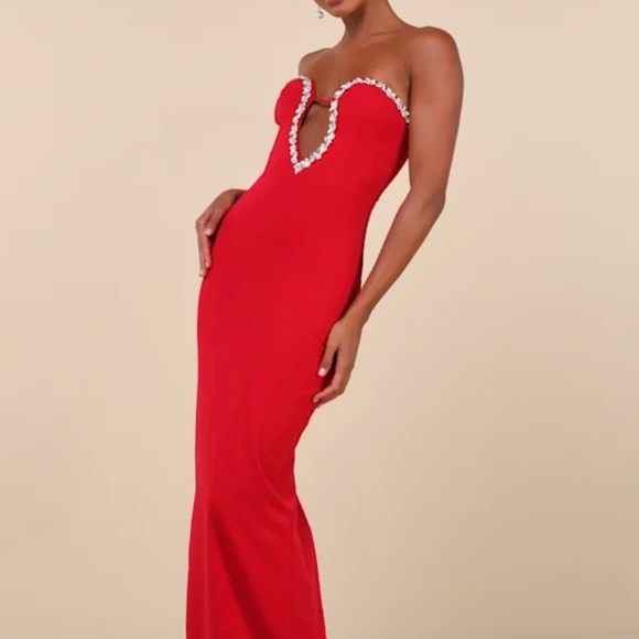 Lulus Red Rhinestone Dress - Picture 3 of 5